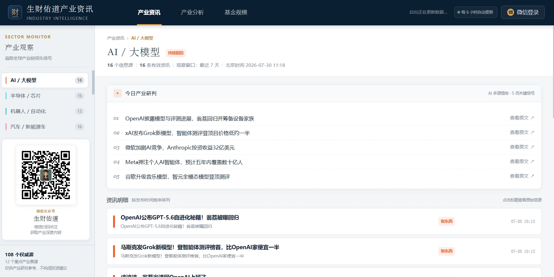 生财佑道产业资讯