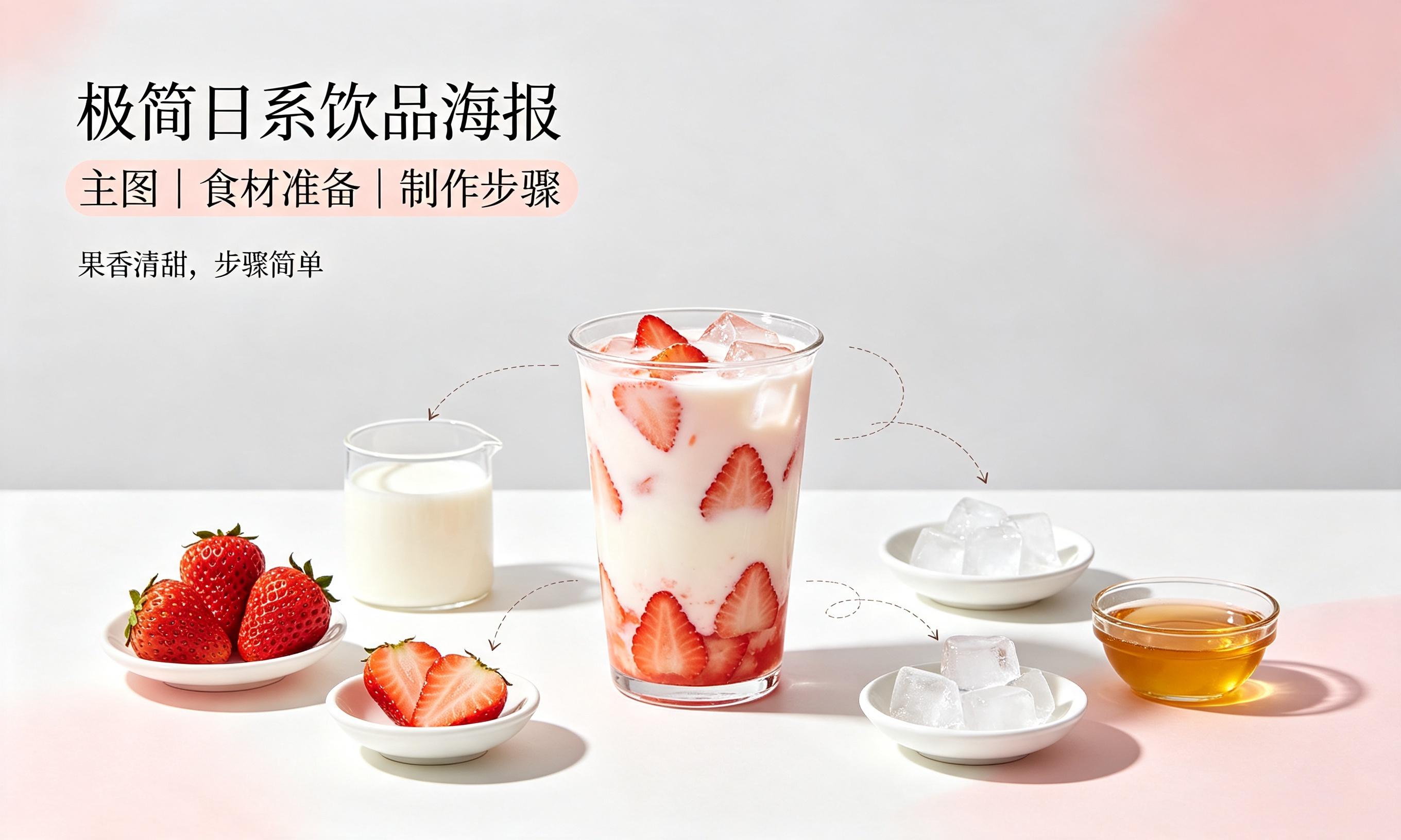 极简日系饮品海报