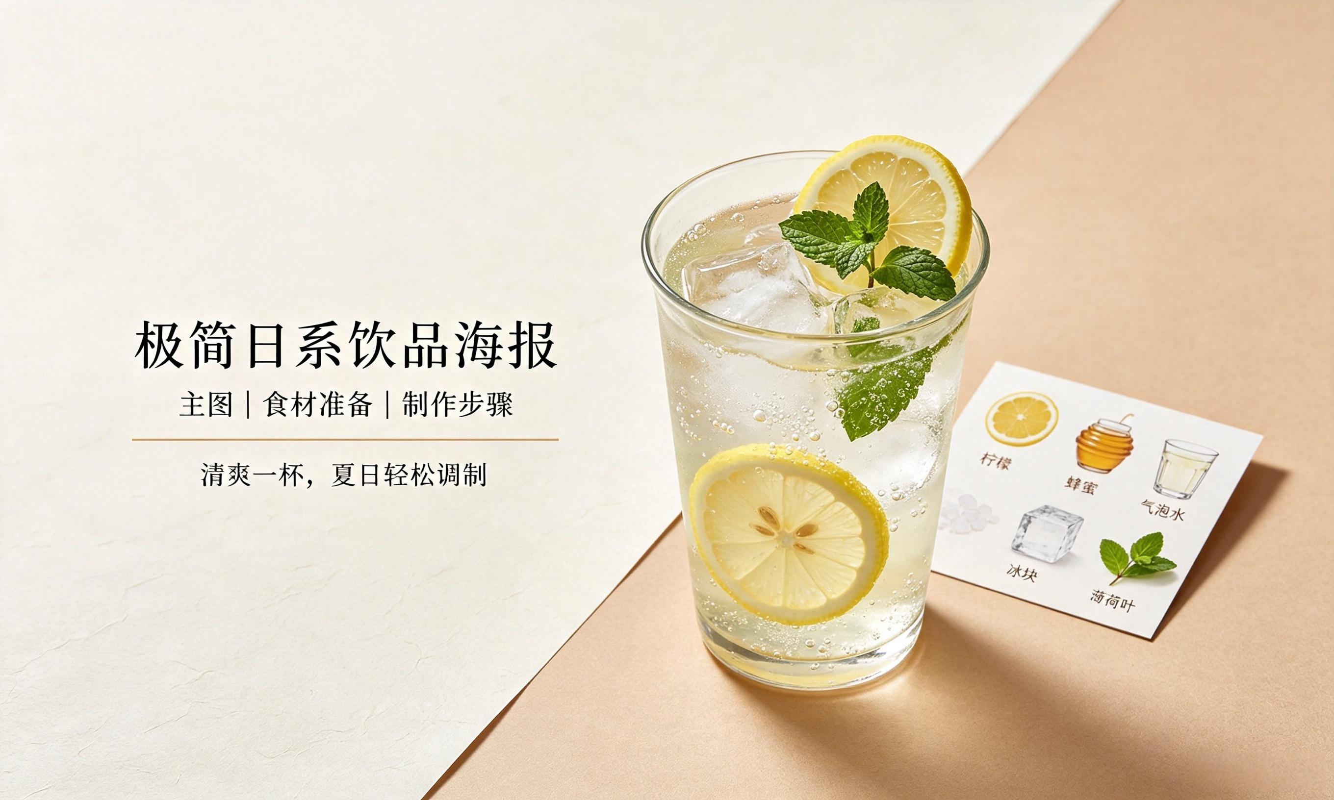 极简日系饮品海报 截图