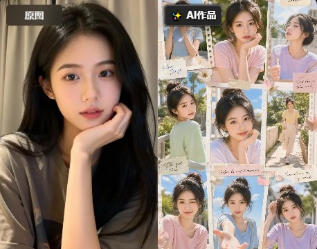 超写实剪贴簿风少女拼图海报